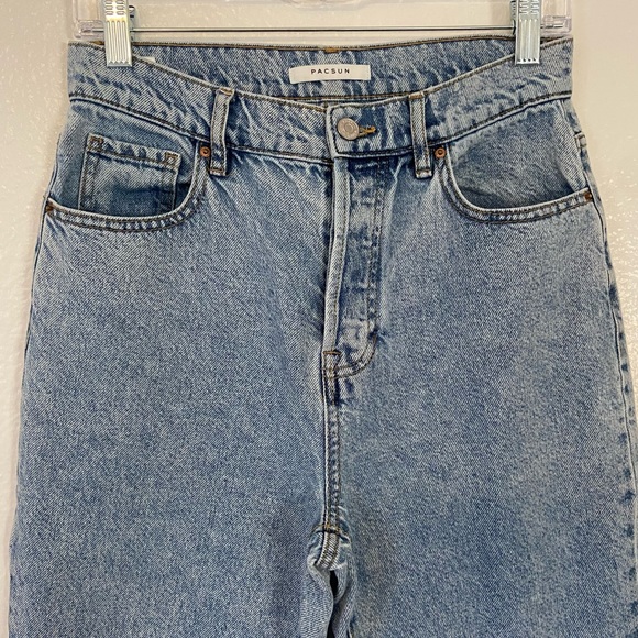 📍 PacSun Light Blue High Rise Straight Leg Jeans Women’s Size 27 - Picture 4 of 7
